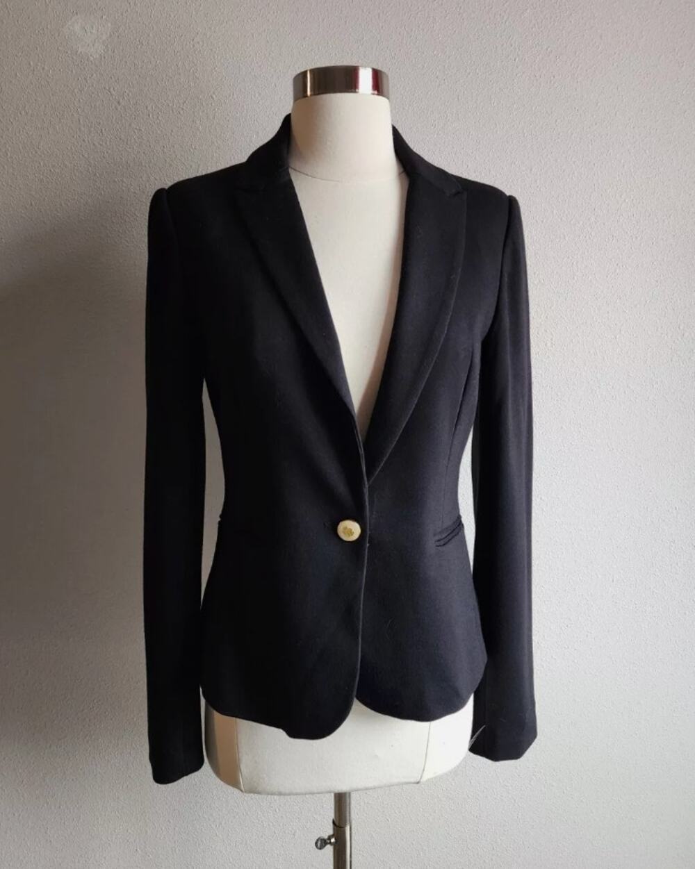 VIVIENNE TAM Designer Black Blazer Bossgirl 1 Button Women's Petite Small PS